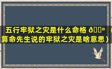 五行牢狱之灾是什么命格 🌺 （算命先生说的牢狱之灾是啥意思）